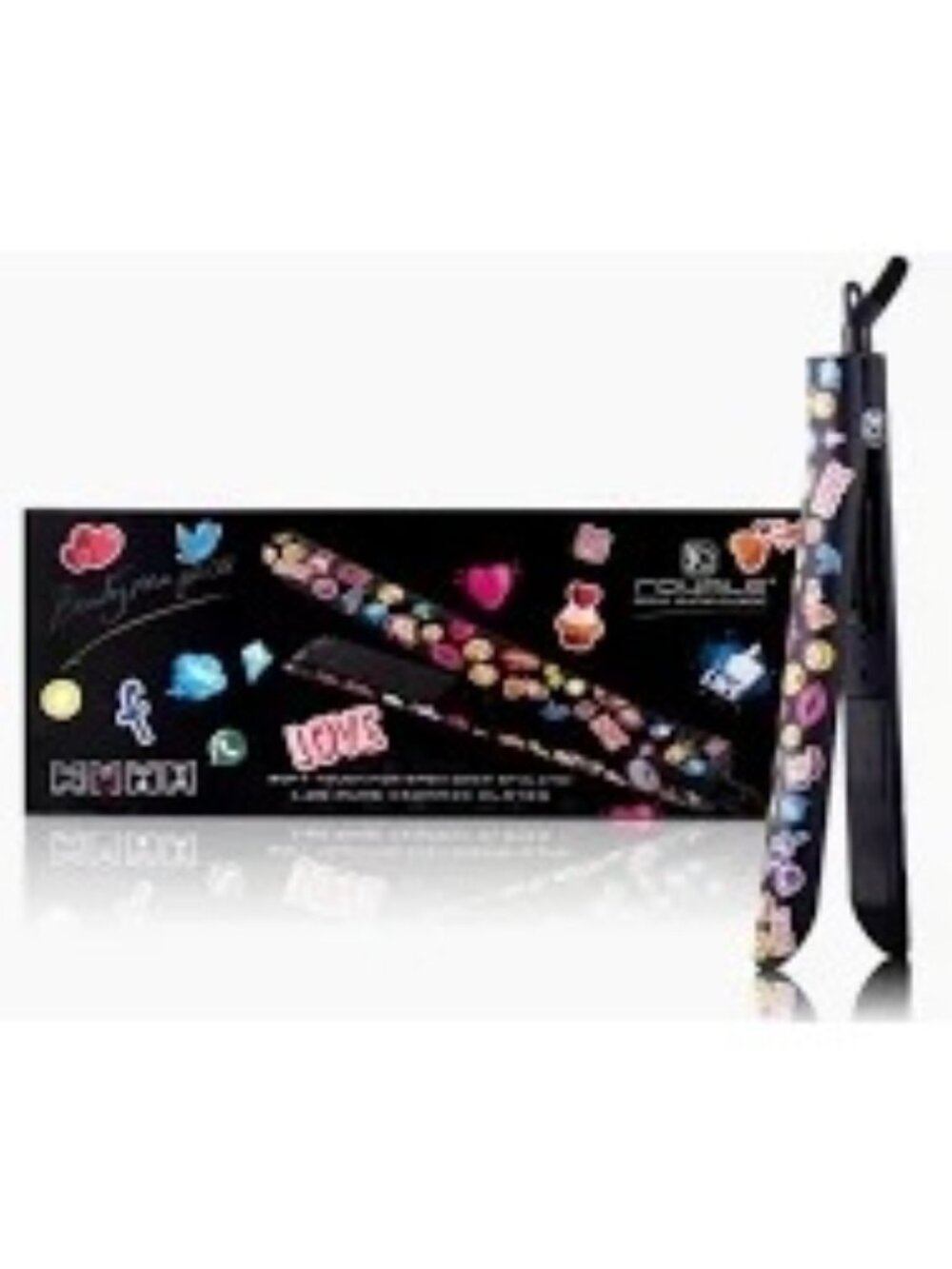 Royale Genius Heating Element 1.25" Ceramic Flat Iron Emoji Design Cool Tip